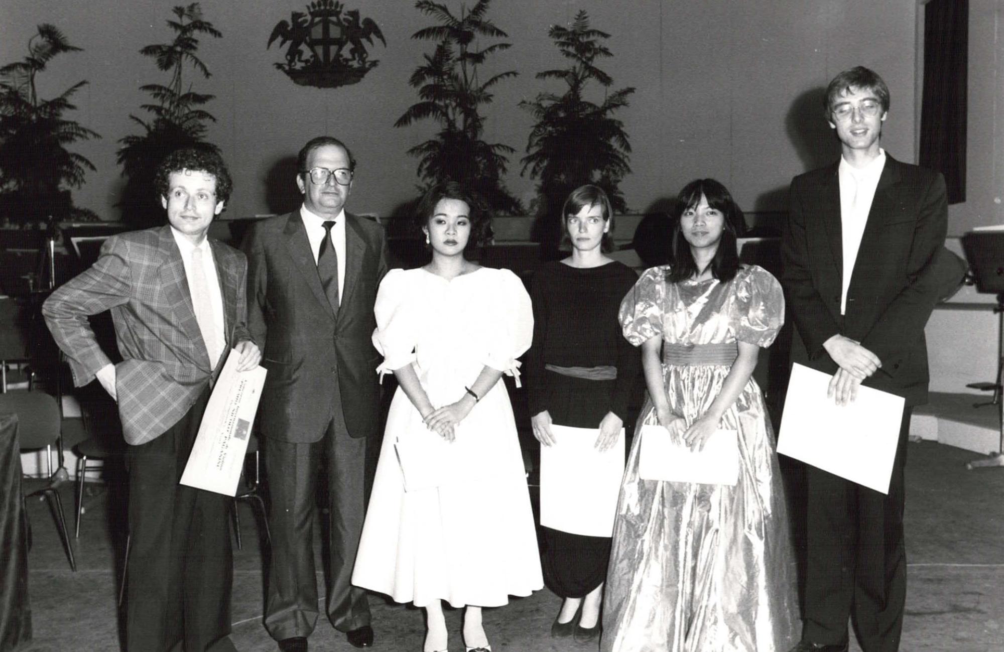 I finalisti dell'edizione del 1986, da sinistra: Braginski, Watanabe, Conquer, Ueda e Krecher